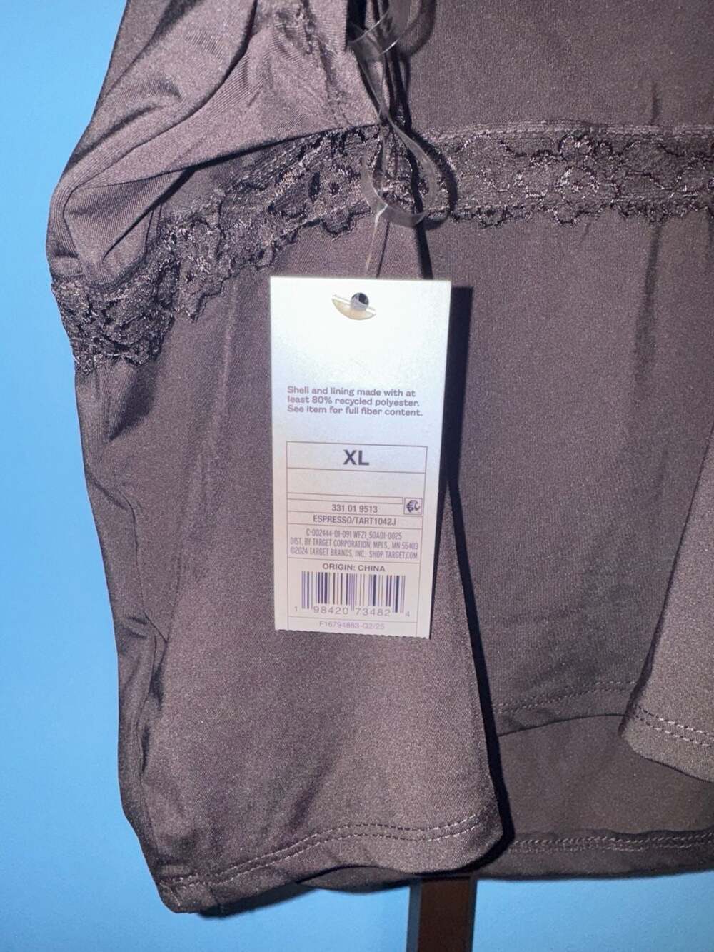 Wild Fable Espresso Lace Trim Cowl Tank Top Size XL - Picture 4 of 4